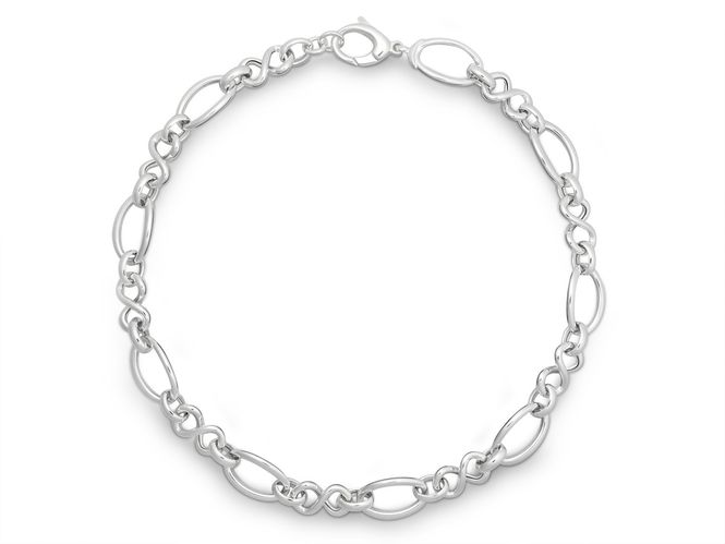 Hovedbilde Kraftig sølv collier, ujevne ringer