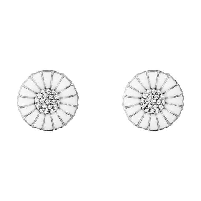 Hovedbilde DAISY rhodinert ørepynt med diamanter