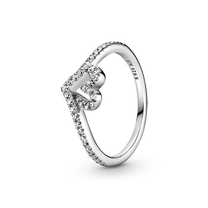 Hovedbilde Sparkling Wishbone Heart Ring