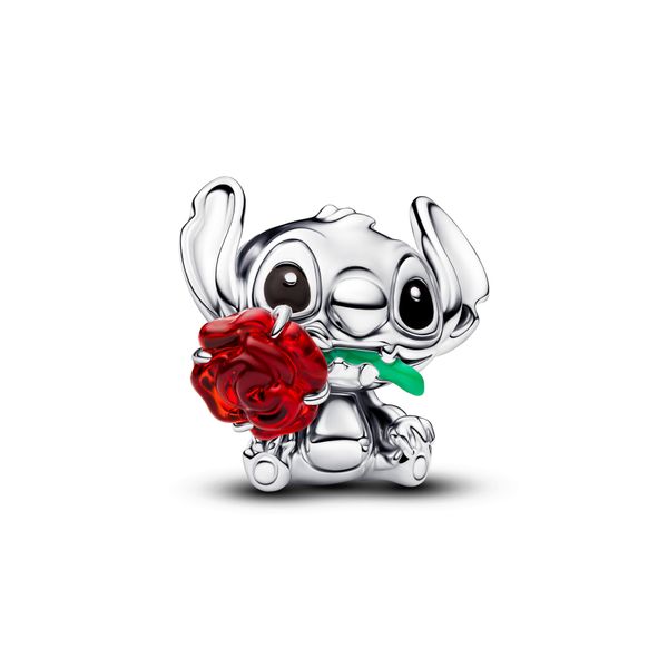 Disney Stitch Rose Muranoglass Charm