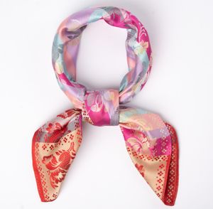 Hovedbilde Gabriella silkeskjerf - Turkis, rosa & r&oslash;d 