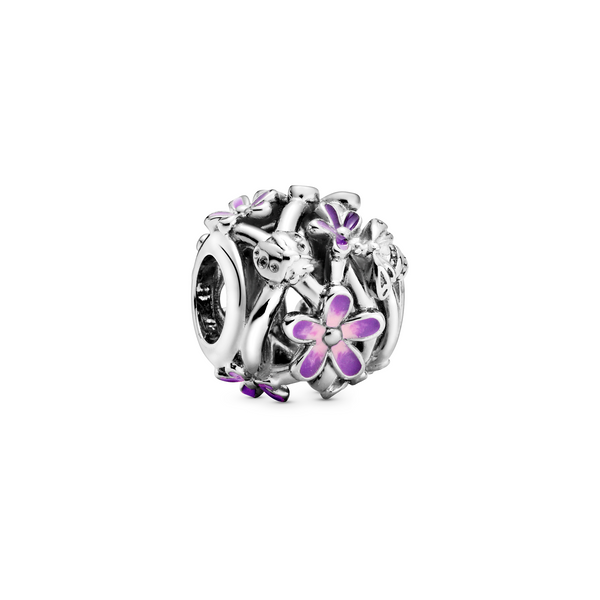 Pandora daisy pink & purple charm 