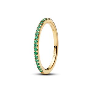Hovedbilde Ocean Green Crystal Ring- Gold plated