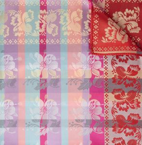 Hovedbilde Gabriella silkeskjerf - Turkis, rosa & r&oslash;d 