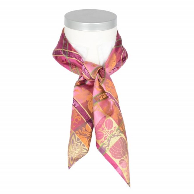 Hovedbilde Mimmi silkeskjerf - Orange, rosa & lilla
