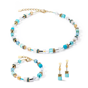 Hovedbilde Iconic armb&aring;nd, turkis og gull