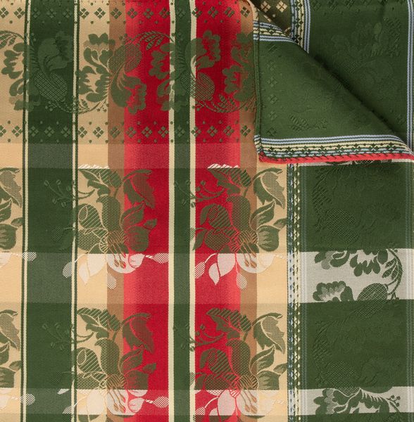 Gabriella silkeskjerf - Gr&oslash;nn & R&oslash;d 