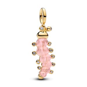 Hovedbilde Pink Caterpillar Charm 14k Gold-plated 