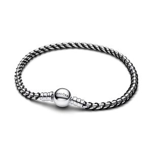 Hovedbilde Braided Box Chain Bracelet With Black Textile ...