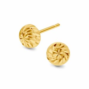 Hovedbilde &Oslash;repynt i gult gull, fasettert halvkule 5mm