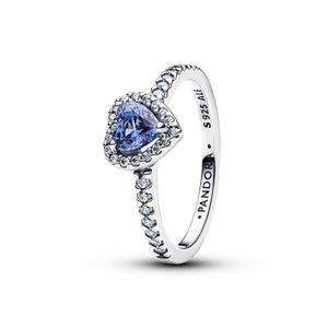 Hovedbilde Sparkling Elevated Heart Ring Blue 