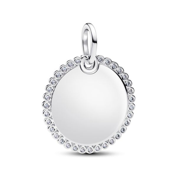 Round tag pendant - silver 