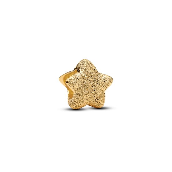 Textures star mini charm - gold plated 