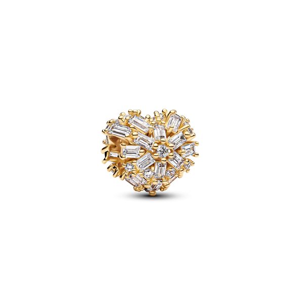 Sparkling Heart Charm - Gold plated