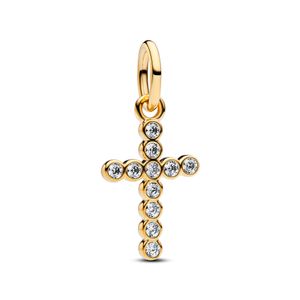 Hovedbilde Cross dangle charm - gold plated 